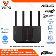 ASUS RT-BE92U BE9700 Tri-band WiFi 7 Router, Supports new 320MHz bandwidth & 4096-QAM