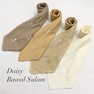 DAISY Bawal Sulam B45 Cotton Voile - Tudung Bawal Sulam Bidang 45 Bunga Daisy Embroidery ILYANIS