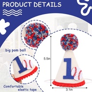 WAUAO Baseball 1st Birthday Party Hat - Rookie Of The Year Birthday Decorations,Baseball 1st Birthda