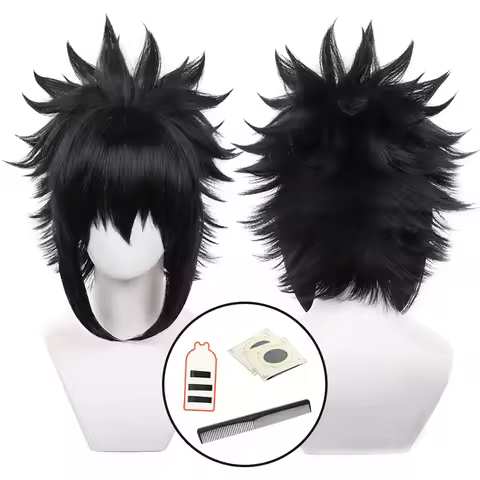 HOLOUN Anime Uchiha Sasuke Cosplay Wig Rose Net Synthetic Fiber Adjustable Size Heat Resistant Cap