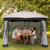 nlnu02 Shop for Patio, FAB BASED 10x12 Double Vent Canopy Gazebo, Outdoor Gazebo with Privacy Netting, Easy Setup Umbrellas