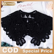 JULYHOT Shawl O-Neck Doll False Collar Shirt Women Hollow Crochet Lace Detachable Collar