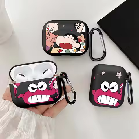 Case For Airpods 2 4 Pro2 1 Pro3 3 Pro Earphone Cases Cover Crayon ShinChan Cartoon