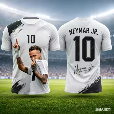 Neymar 3Dprinted Quick-drybreathable Men'swomen's Football Sport SummerTshirt Outdoor Leisure Footba