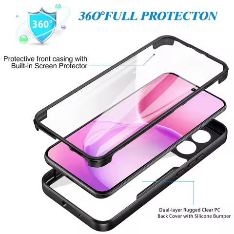 360° Full Protection Clear Shockproof Phone Cover for OPPO Reno 16F 16FS 16 FE RENO16 Pro Reno16 5G 
