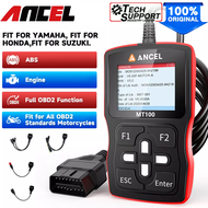 Ancel MT100 OBD2 เครื่องสแกนมอเตอร์ไซค์ For YAMAHA/HONDA/SUZUKI เครื่องมือตรวจสอบรหัสเครื่องยนต์ เคร