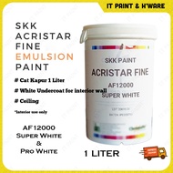 [1 Liter] SKK Acristar Fine Pro White & AF12000 Super White Emulsion Paint Interior Wall and Ceiling