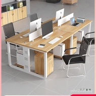 Company Office Work Combination Modern Office 6 Artificial Table Chair Double Simple Four People 4 S