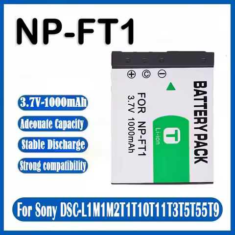 NP-FT1 Replacement Battery 1000mAh 3.7V Long Lasting Li-ion for Sony DSC L1 M1 M2 T1 T3 T5 T9 Series