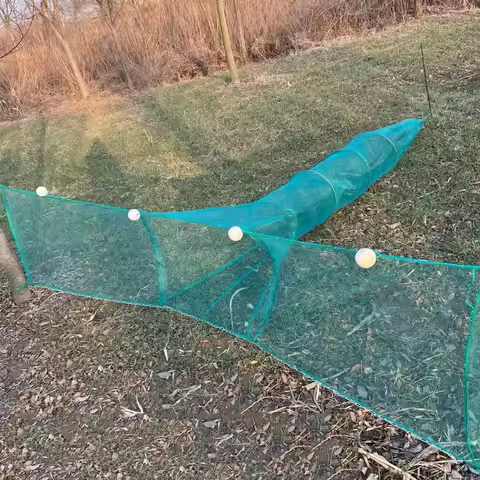 Lawaia Shrimp Cage with Iron Chain, Trap Net, Folding Fishing Cage, Foam Float, Small Mesh, No Chain