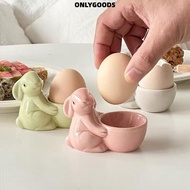 ONLYGOODS Rabbit Egg Cup, Ceramic Creative Ceramic Egg Cup,  Egg Organizer Egg Stand Easter Celebrat