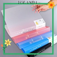 YOLAN Transparent Folder, Office Document Plastic Binder File Folder, D-shaped 2 Holes Lever Arch Fi