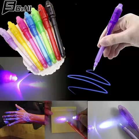 Invisible Fluorescent Pen Led Purple Light Electronic Banknote Detector Creative Ultraviolet Magic I