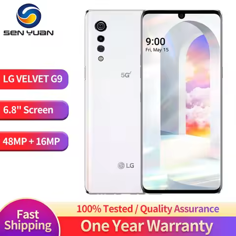 LG VELVET G9 G900TM G900N 5G Mobile Phone 6.8'' NFC 6GB+128GB 48MP+16MP Octa Core Andriod SmartPhone