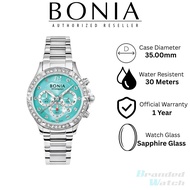 [Official Warranty] Bonia BNB10705-2385C Bonia Watch Women's 35mm Chronograph Stainless Steel Watch 