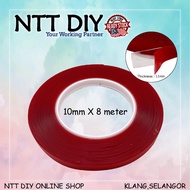 NTT DIY 8Meter Heavy Duty Double Sided Adhesive Acrylic Foam Tape 10MM (W) X 1MM (T) X 8M (L)