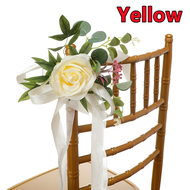 1/2/4PCS Outdoor Wedding Aisle Artificial Flower Chair Decorations Backrest Flowers Chapel Floral Ar