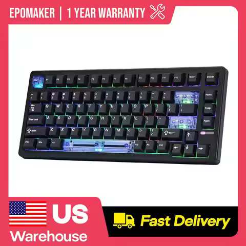 EPOMAKER HE80 75% QWERTY US Layout Hot-Swap Gasket Wired Hall Effect Mechanical Keyboard with DKS &