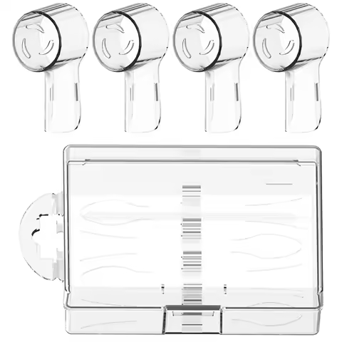 Toothbrush Heads Travel Case and 4 Pack Brush Head Dustproof Covers, Compatible with Oral B iO & Pro