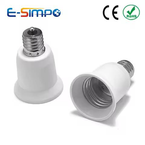 2pcs E17 to E26 E27 Converter PBT Housing Copper Contact LED Light Bulb Socket Holder Adapter Extend