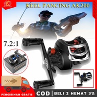 2023 New AK200 7.2:1 High Speed Fishing Reel Left Right Hand Baitcasting Reel Brake System 8kg Drag 