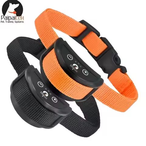 1/2Pc Orange Dog Anti Bark Collar Dog Stop Barking Vibration Auto Anti Barking Collar Intelligent El