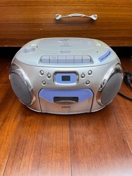 SANYO 三洋 手提 音響 CD 卡帶 FM廣播 收錄音機 卡帶機 二手 老中古 收音機