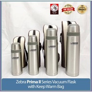 100% Original Zebra SUS304 Prima II Vacuum Flask with Carry & Keep Warm Bag Zebra Vacuum Flask