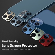 【cw】 Metal Back Camera Lens Screen Protector for IPhone 12 Pro Max Aluminum Alloy Ring Film Camera Lens Case Cover Strong Hardness