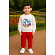 MERAH Anomali Tralalero Tralala Boys' Suit Sweater and Jogger for the Indonesian Independence Day 80