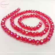 MERAH Metallic Czech Crystal Beads / Czech Bakpao Beads 6mm Color - Red