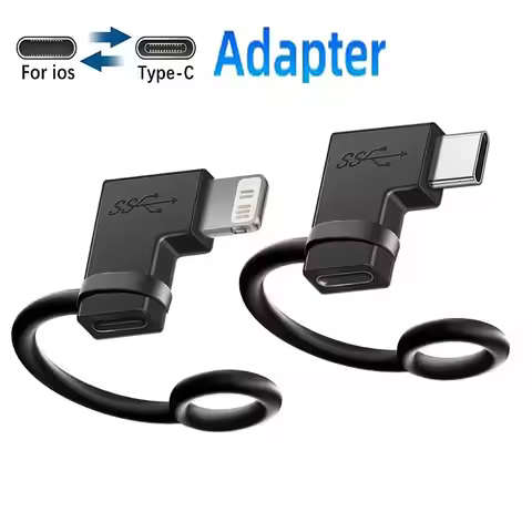 90 Degree USB Cable Converter Lightning To USB C Adapter 20W Ios to Type-C Adaptador for IPhone 15 1