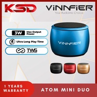 Vinnfier Atom Mini Duo TWS Wireless Portable Bluetooth Speaker With Built in Microphone