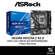 ASROCK H610M-HDV/M.2 R2.0 LGA1700 Motherboard Combo Intel I3-12100F/ 12100 / I3-13100 / I3-13100F / 