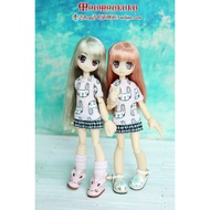 [Cat Cat's Nest] azone 1/12 Points Fairy ob11 Machine Girl Pink Rabbit Fake Two-Piece T-Shirt Dress 