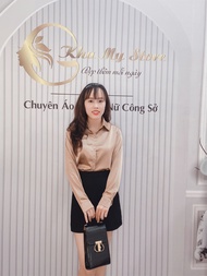 Áo Sơ Mi Nữ Công Sở Cao Cấp Kiểu Hàn Quốc Trơn Tay Dài Màu Trắng Đen Xám XanhNâu GLORIA SHOP SM-02