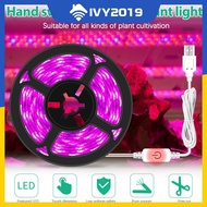 LED Grow Light Strip Expandable Length Hydroponic Systems Versatile USB Powered Phyto Lamp For Hydroponic Gardening Full Spectrum Stimulate Healthy Plants IVY