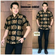 Kemeja Batik Pria Lengan Pendek Baju Batik Pria modern Baju Batik motif Lawasan Kemeja Batik size St