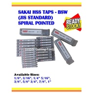 SAKAI HSS INCH BSW Machine Tap 1/8" to 3/4" ( 1/8" / 3/16" / 1/4" / 5/16" / 3/8" / 5/8" / 3/4" BSW)