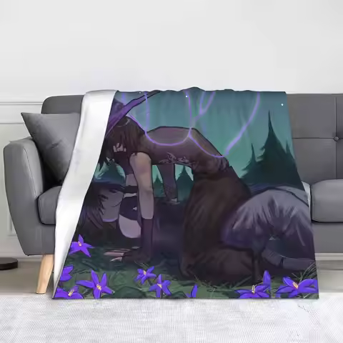 Azuretime Anime Knitted Blankets Velvet Azure Two Time Forsaken Soft Throw Blanket for Outdoor Trave