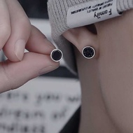 S999 Pure Silver Earrings Men's Trendy High-End Temperament Niche Unique Men's Trendy Men Hip-Hop Ru