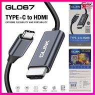 Glink GL-067 Cable TYPE-C TO HDMI 4K 2M Tv Monitor Smartphone Out Converter