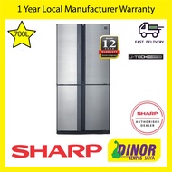 Sharp 700L Inverter Multi 4 French Doors Fridge Refrigerator SJF85VMSS / SJ-85VM-SS Peti Sejuk Freez