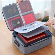 Multi Layer File Archive with Lock Password Box Storage Bag Travel Document Multifunctional Passport