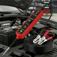 6-24V Wide Voltage Car/Motorcycle Circuit Tester, LED Buzzer Alarm, Battery-Free ABS Housing, Durabl
