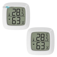 2 Pcs Mini Indoor Digital Hygrometer Thermometer with LCD Display and Thermometer for Home,Office,Fridge,Center Wheel(℃)