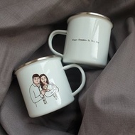 【客製】似顏繪/搪瓷杯/露營