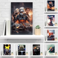 Fomula Grand Prix champing Verstappen ภาพวาดผ้าใบโปสเตอร์กราฟฟิตีสุดหรูสำหรับแข่งรถสปอร์ตรถศิลปะบนผน