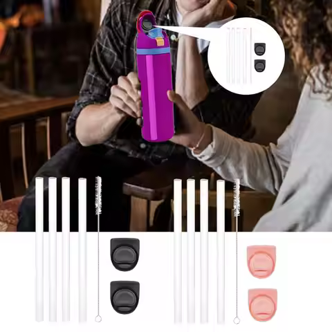 Straws With Cleaning Brush Kit For Owala FreeSip Water Bottle Top Lid Water Bottle Top Lid For Owala