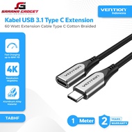 VENTION TABHF USB 3.1 Type C Data Cable Male to Type C Female Extension 100W 100 Watt Extension 1 Me